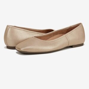 New Vionic Orinda Embossed Leather Gold Women's Flats